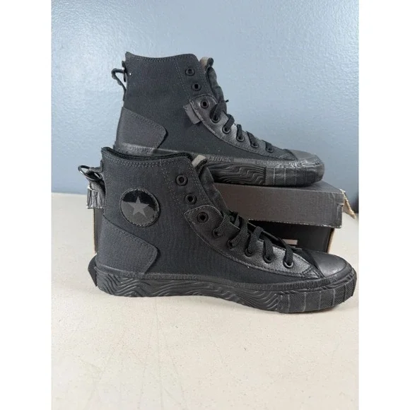Converse Chuck Taylor All Star Black/Black Canvas High-Top Shoes Men's Size 7.5 - Picture 1 of 8